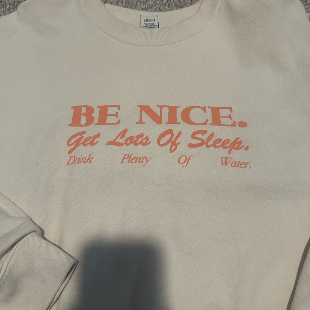 Sporty & Rich Cream Crewneck with Orange Print